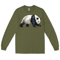 Army Green walking panda Long Sleeve Tee - LillyAllenDesigns