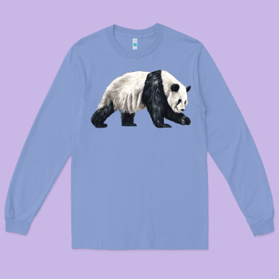 Walking Panda Long Sleeve Tee Designed By Lillyallendesigns