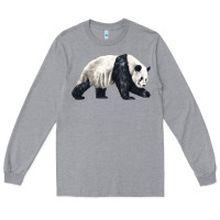 Heather Grey walking panda Long Sleeve Tee - LillyAllenDesigns