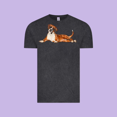 Boxer Dog Illustrations Vintage Tee Designed By Lillyallendesigns