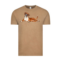 Vintage Coffee Boxer Dog Illustrations Vintage Tee - LillyAllenDesigns