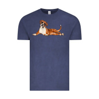 Vintage Denim Boxer Dog Illustrations Vintage Tee - LillyAllenDesigns