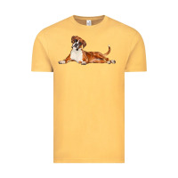Vintage Mustard Boxer Dog Illustrations Vintage Tee - LillyAllenDesigns