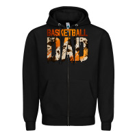 Black no background basketball dad Zipper Hoodie - Jasminsmagicworld