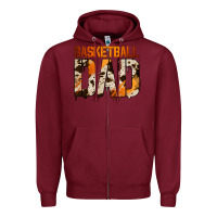 Burgundy no background basketball dad Zipper Hoodie - Jasminsmagicworld