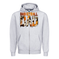 Heather Grey no background basketball dad Zipper Hoodie - Jasminsmagicworld