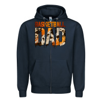 Navy no background basketball dad Zipper Hoodie - Jasminsmagicworld