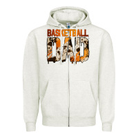 Oatmeal Heather no background basketball dad Zipper Hoodie - Jasminsmagicworld