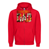 Red no background basketball dad Zipper Hoodie - Jasminsmagicworld