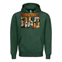 Sports Green no background basketball dad Zipper Hoodie - Jasminsmagicworld