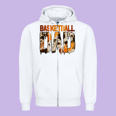 No Background Basketball Dad Zipper Hoodie Designed By Jasminsmagicworld