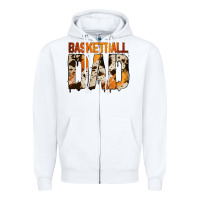 White no background basketball dad Zipper Hoodie - Jasminsmagicworld