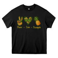 Black Peace Love Pineapple Heavy Core Tee - Jasminsmagicworld