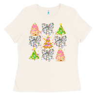 Bone Christmas Trees And Bow Ladies Tee - CowhideDigitalArt