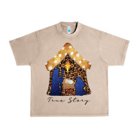 French Oak True Story Black Urban Heavy Tee - CowhideDigitalArt