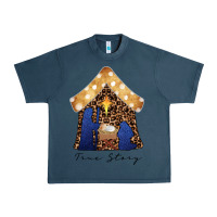 Midnight Navy True Story Black Urban Heavy Tee - CowhideDigitalArt