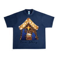 Navy True Story Black Urban Heavy Tee - CowhideDigitalArt