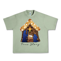 Oil Green True Story Black Urban Heavy Tee - CowhideDigitalArt