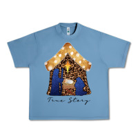 Pebble Blue True Story Black Urban Heavy Tee - CowhideDigitalArt