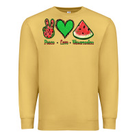 Antique Gold Peace Love Watermelon Premium Sweatshirt - Jasminsmagicworld