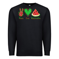 Black Peace Love Watermelon Premium Sweatshirt - Jasminsmagicworld