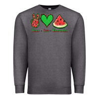 Charcoal Heather Peace Love Watermelon Premium Sweatshirt - Jasminsmagicworld