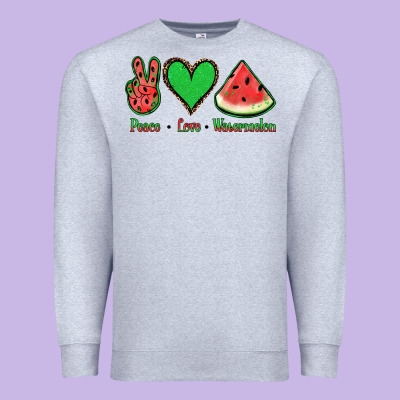 Peace Love Watermelon Premium Sweatshirt Designed By Jasminsmagicworld