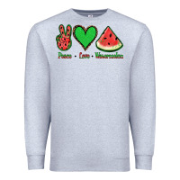Heather Grey Peace Love Watermelon Premium Sweatshirt - Jasminsmagicworld