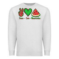 Oatmeal Heather Peace Love Watermelon Premium Sweatshirt - Jasminsmagicworld