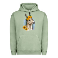 Pigment Oil Green Sunflower Baby Donkey Urban Hoodie - RanaPortraitStore