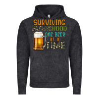 Vintage Black surviving fatherhood one beer at a  time Vintage Hoodie - Artiststas