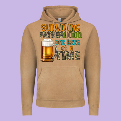 Surviving Fatherhood One Beer At A  Time Vintage Hoodie Designed By Artiststas