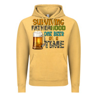Vintage Mustard surviving fatherhood one beer at a  time Vintage Hoodie - Artiststas