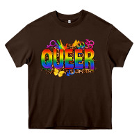 Chocolate Brown queer Heavy Core Tee - FaDigitalArtStudio