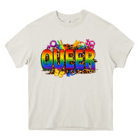 Cream queer Heavy Core Tee - FaDigitalArtStudio