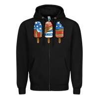 Black patriotic leopard popsicles Zipper Hoodie - Jasminsmagicworld
