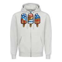 Dove Grey patriotic leopard popsicles Zipper Hoodie - Jasminsmagicworld