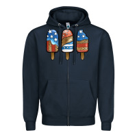 Navy patriotic leopard popsicles Zipper Hoodie - Jasminsmagicworld
