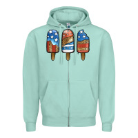 Seafoam patriotic leopard popsicles Zipper Hoodie - Jasminsmagicworld