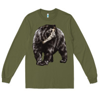 Army Green Spectacled Bear Long Sleeve Tee - LillyAllenDesigns
