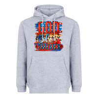 Heather Grey God Bless America Heavyweight Hoodie - Jasminsmagicworld