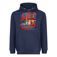 Navy God Bless America Heavyweight Hoodie - Jasminsmagicworld