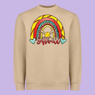 Softball Rainbow Heavyweight Sweatshirt Designed By Ranaportraitstore