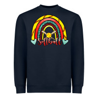 Navy Softball Rainbow Heavyweight Sweatshirt - RanaPortraitStore