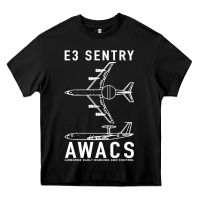 Black e 3 sentry awacs plane gift Heavy Core Tee - DesigneFamous
