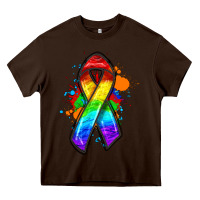 Chocolate Brown Pride ribbon Heavy Core Tee - FaDigitalArtStudio