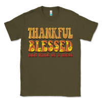 Army Green thankful blessed and kind of a mess Classic Tee - BarkalooDesign