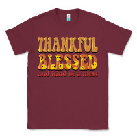 Burgundy thankful blessed and kind of a mess Classic Tee - BarkalooDesign