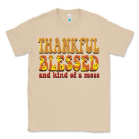 Mushroom thankful blessed and kind of a mess Classic Tee - BarkalooDesign