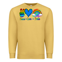 Antique Gold Peace Love Pride Premium Sweatshirt - Jasminsmagicworld
